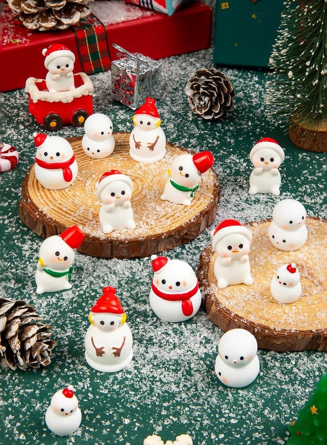 LHSYFBZ 36Pcs Mini Snowman Figurines, Christmas Tiny Resin Snowmen with Hat for DIY Xmas Party Garden Dollhouse Decoration - Image 5